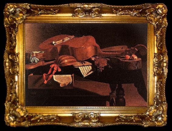 framed  Evaristo Baschenis Musical Instruments, ta009-2